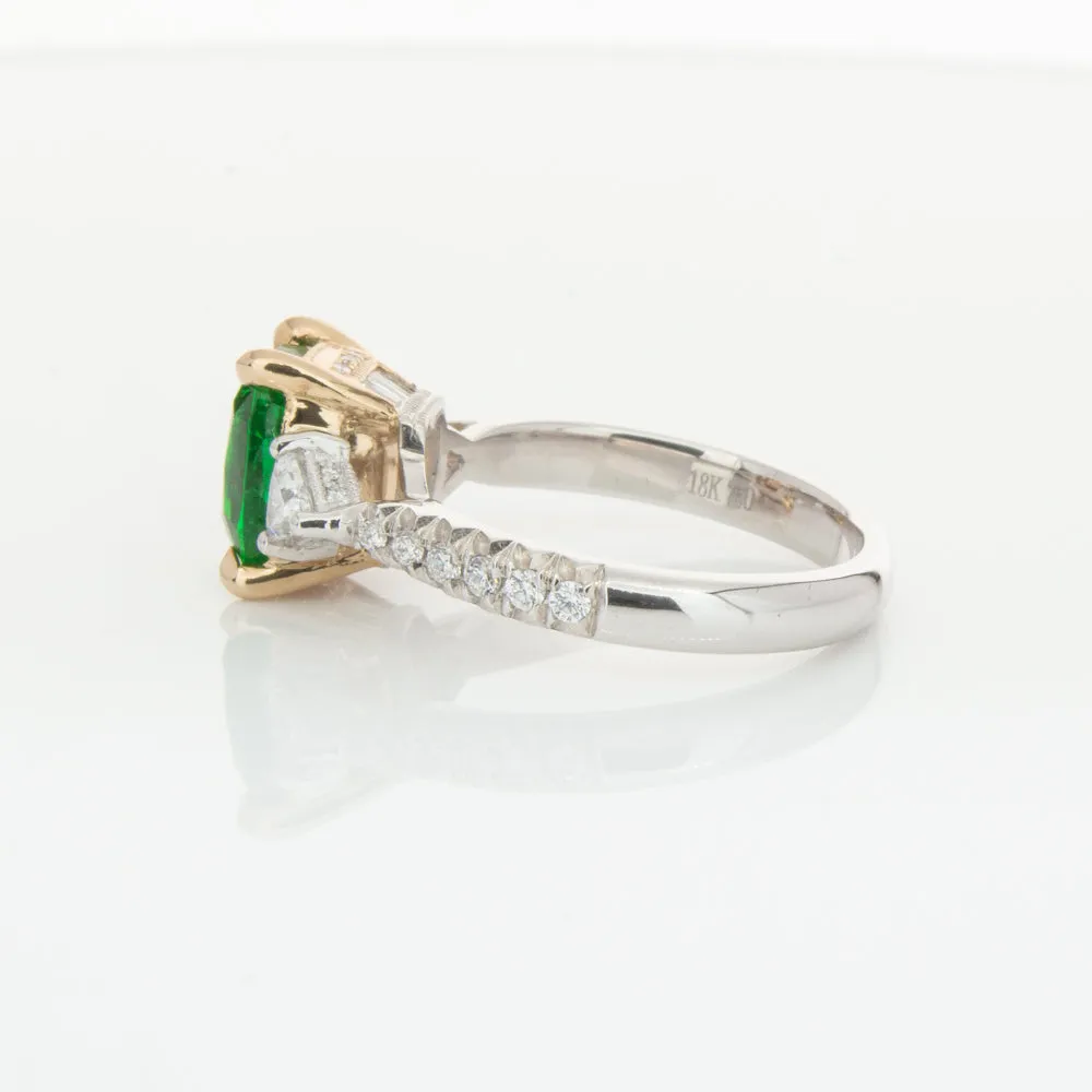 18ct White & Yellow Gold 2.67ct Emerald & Diamond Ring