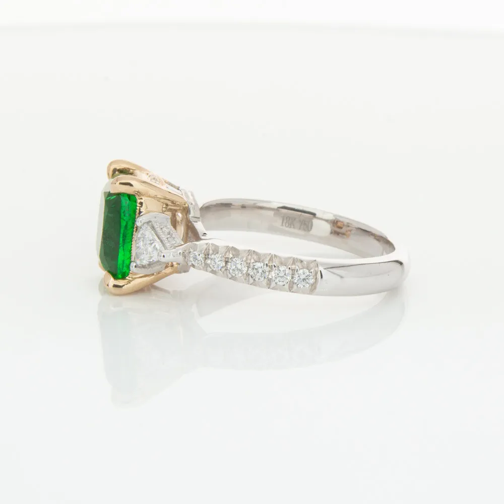 18ct White & Yellow Gold 2.67ct Emerald & Diamond Ring