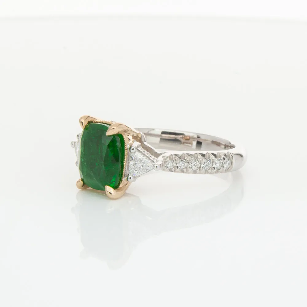 18ct White & Yellow Gold 2.67ct Emerald & Diamond Ring