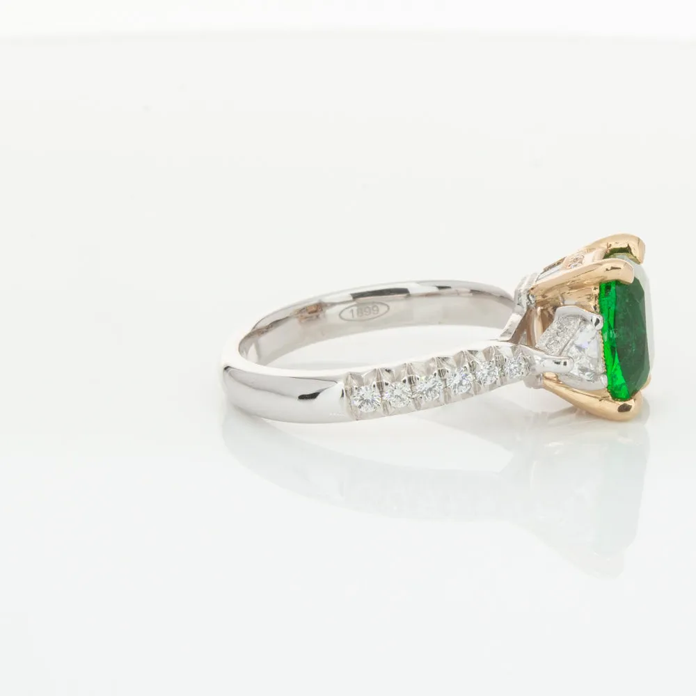 18ct White & Yellow Gold 2.67ct Emerald & Diamond Ring