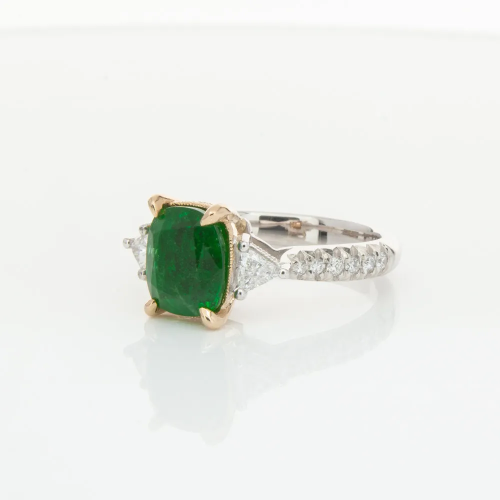 18ct White & Yellow Gold 2.67ct Emerald & Diamond Ring