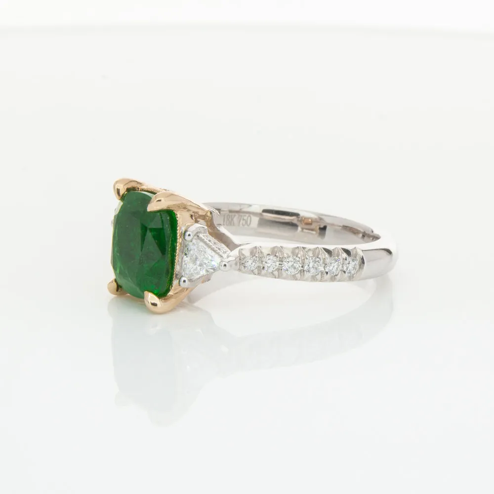 18ct White & Yellow Gold 2.67ct Emerald & Diamond Ring