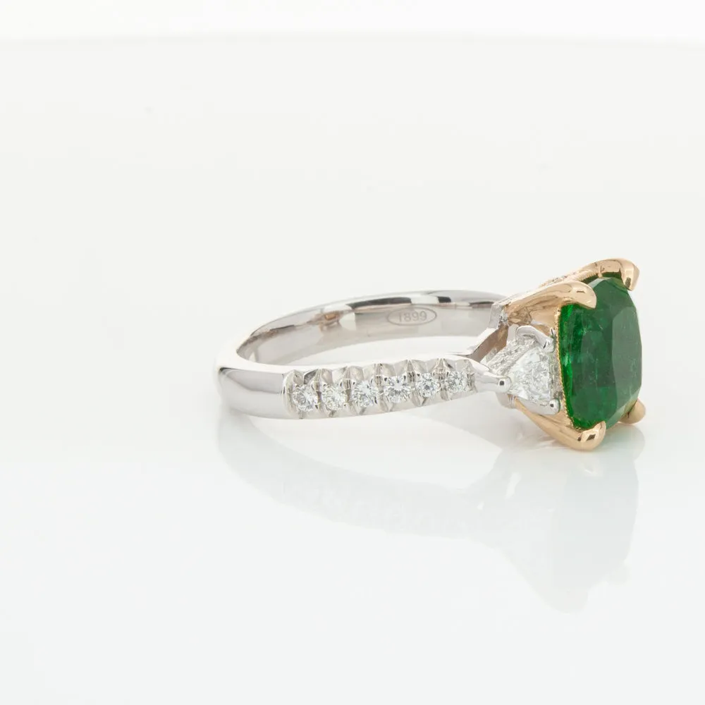 18ct White & Yellow Gold 2.67ct Emerald & Diamond Ring