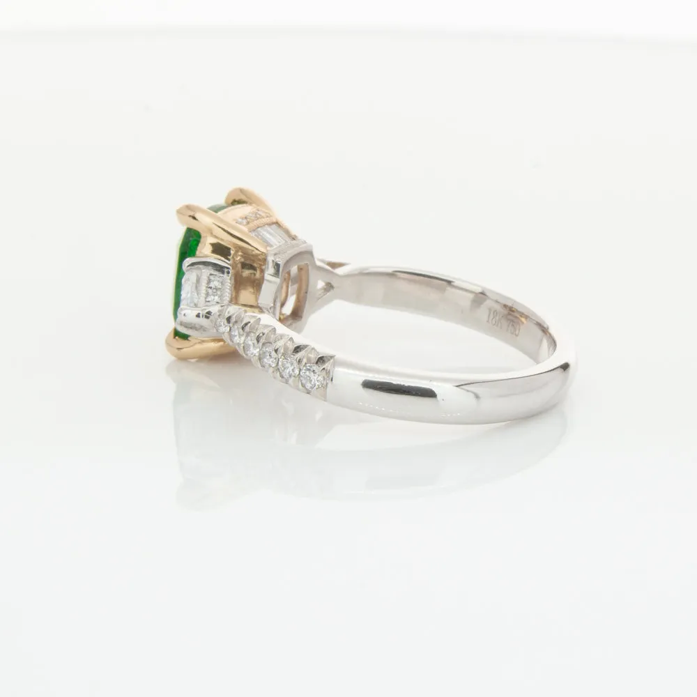 18ct White & Yellow Gold 2.67ct Emerald & Diamond Ring