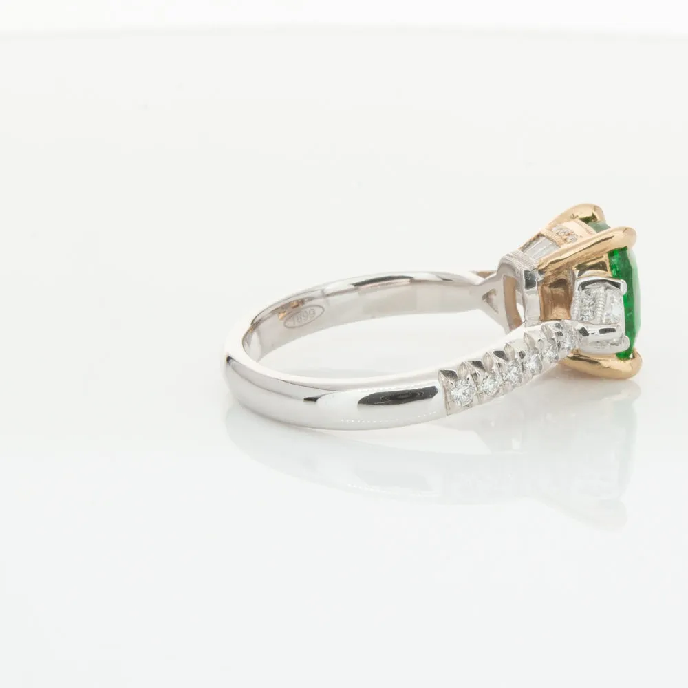 18ct White & Yellow Gold 2.67ct Emerald & Diamond Ring