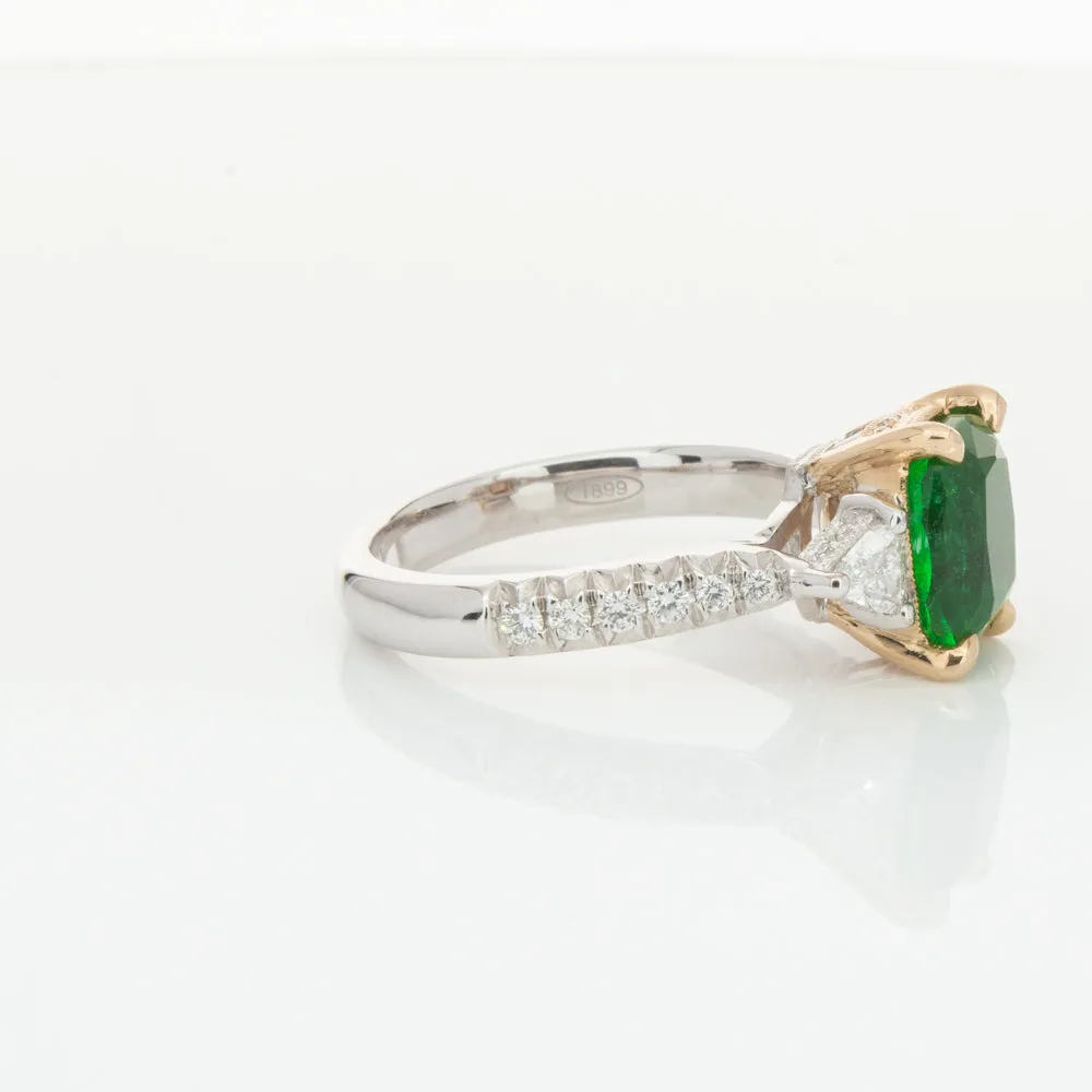 18ct White & Yellow Gold 2.67ct Emerald & Diamond Ring