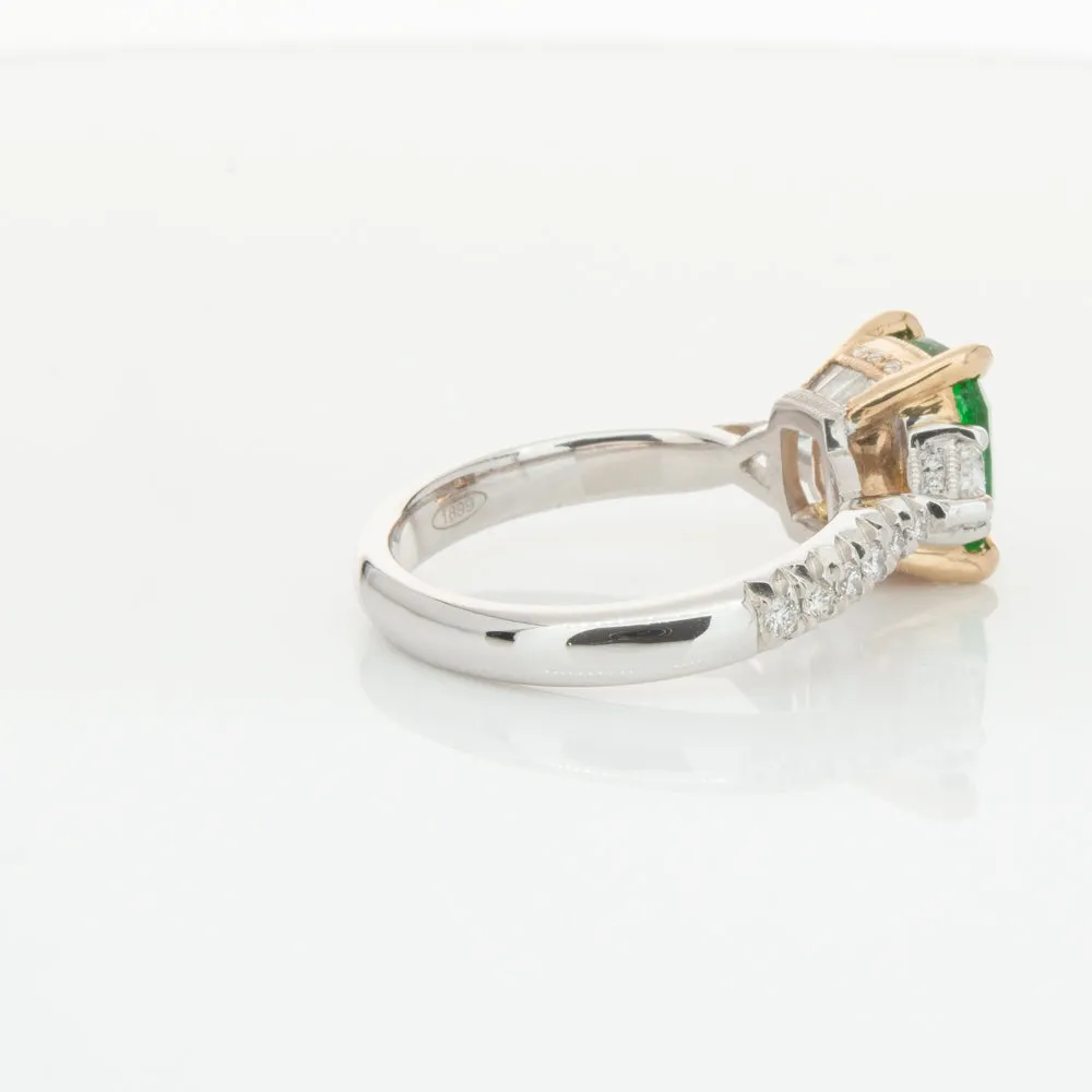 18ct White & Yellow Gold 2.67ct Emerald & Diamond Ring