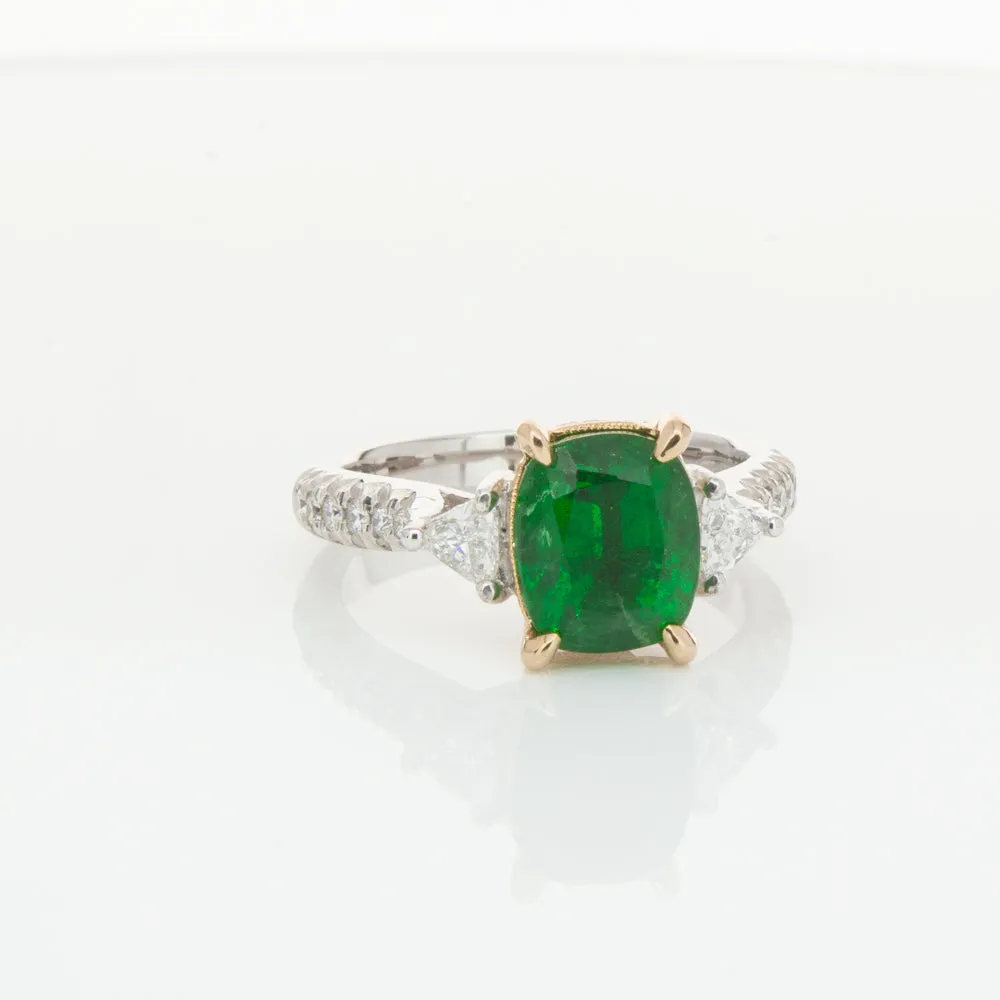 18ct White & Yellow Gold 2.67ct Emerald & Diamond Ring