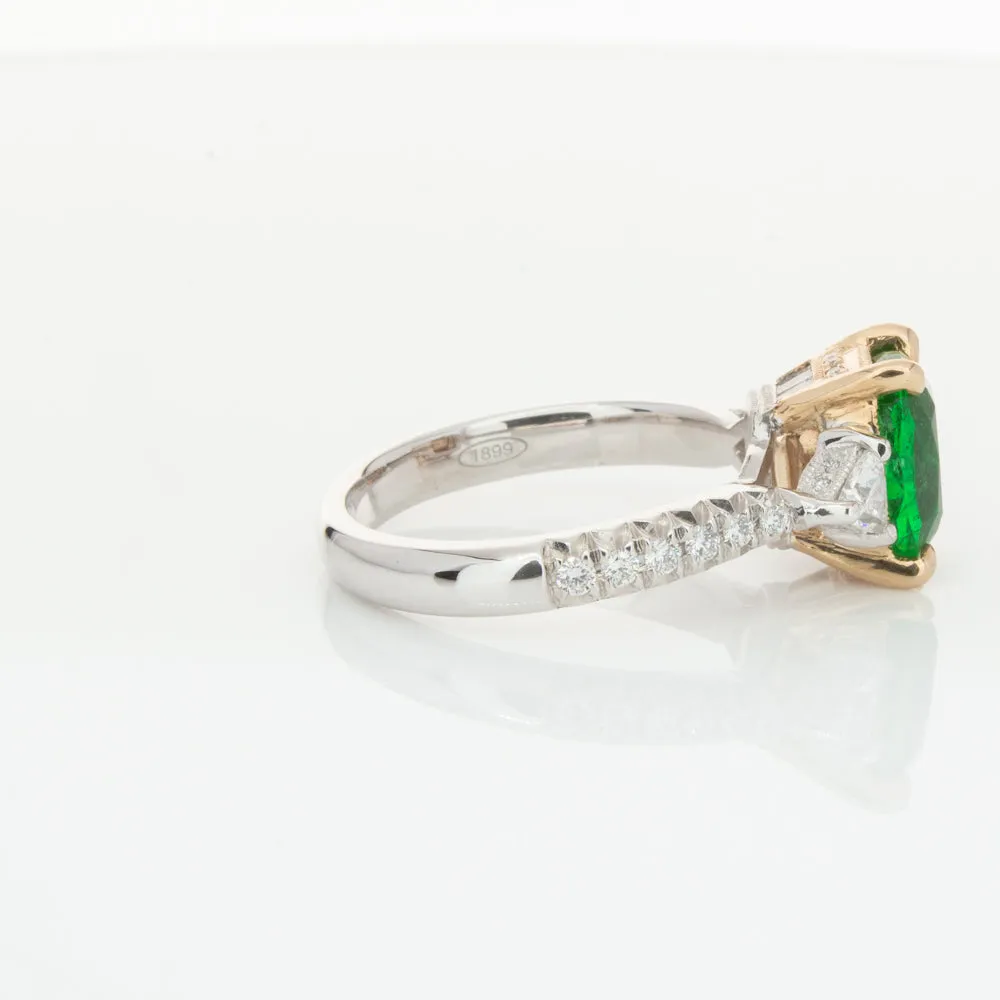 18ct White & Yellow Gold 2.67ct Emerald & Diamond Ring