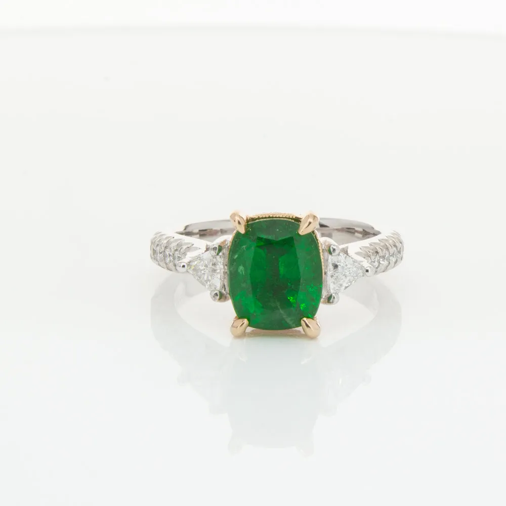 18ct White & Yellow Gold 2.67ct Emerald & Diamond Ring