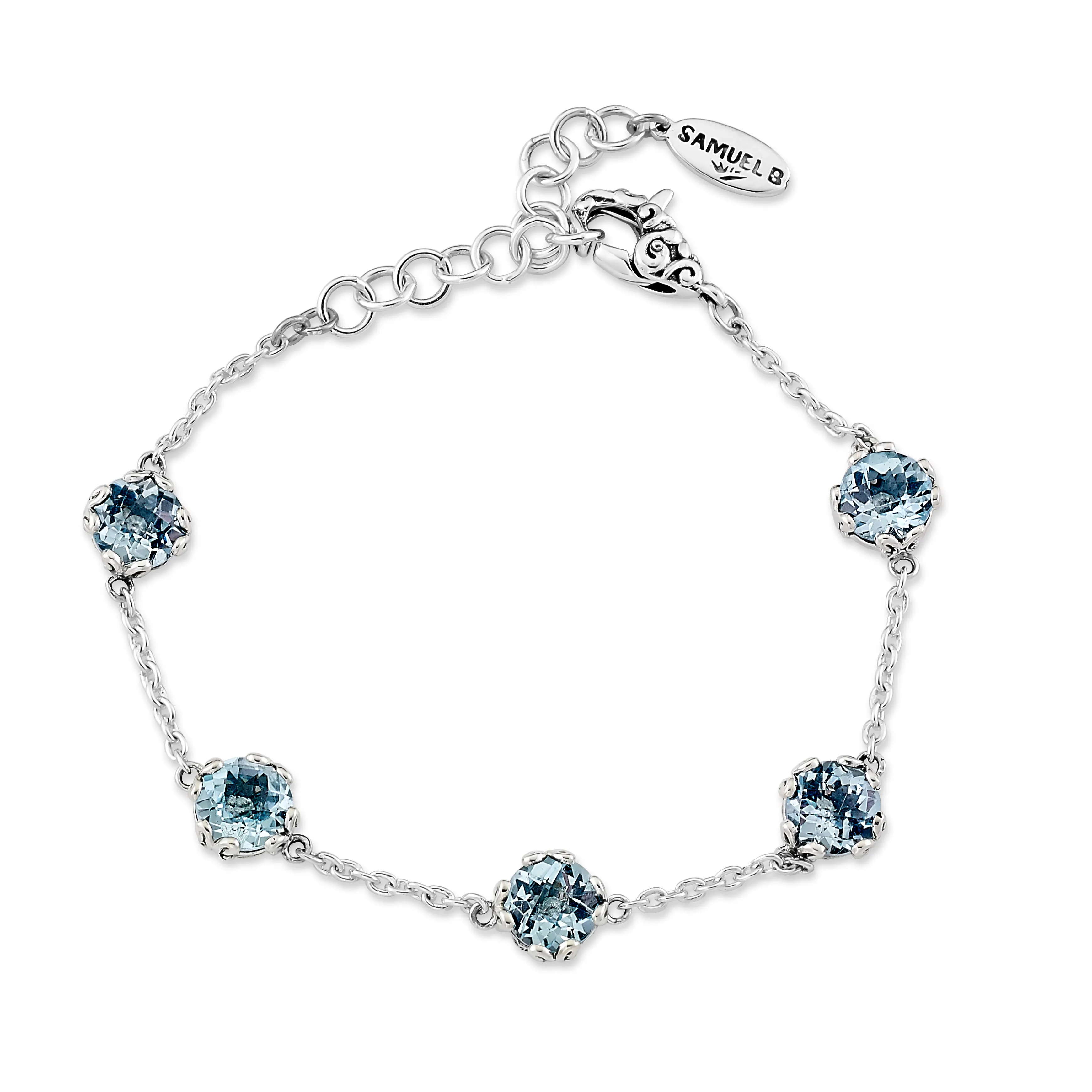 Bali Blue Topaz Link Station Bracelet