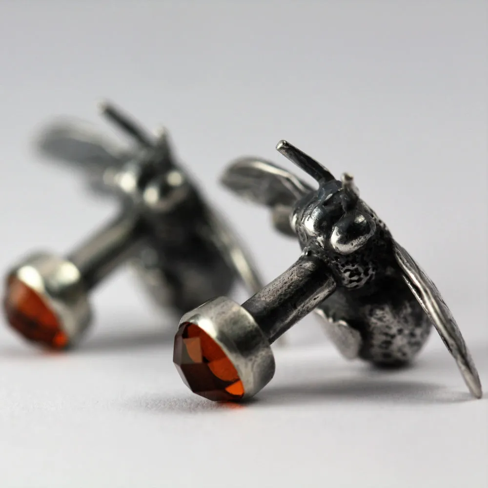 Bee and Citrine cufflinks