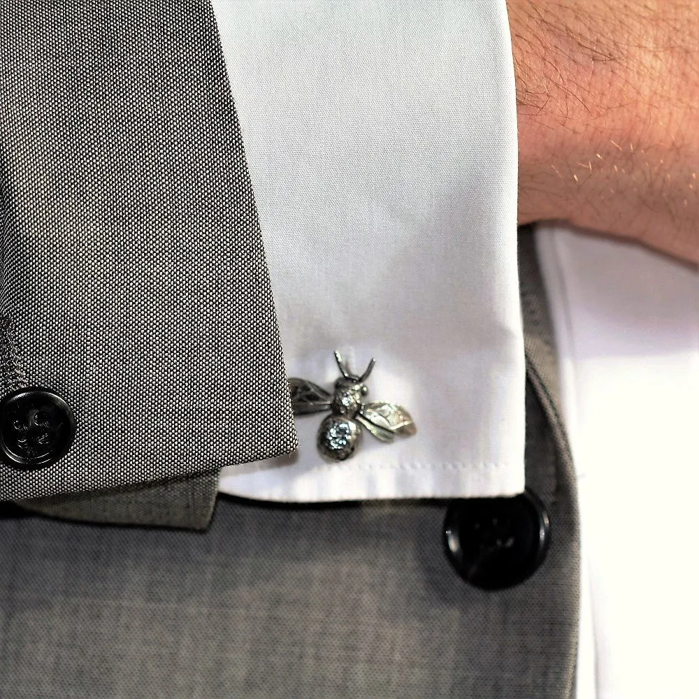 Bee and Citrine cufflinks