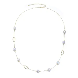 Brigitte Dainty Golden Pearl Necklace