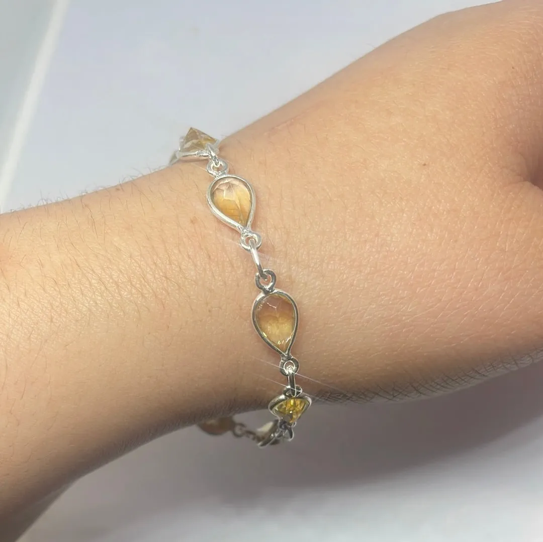 Citrine Silver Bracelet