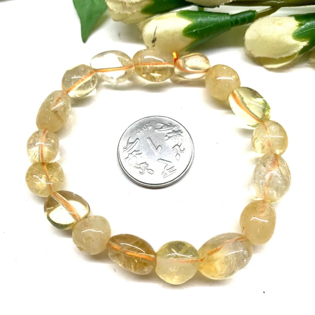 Citrine Tumbled Stone Bracelet (Joy and Confidence)