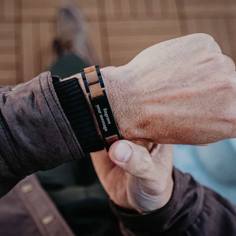 Classic Ebony Walnut Engravable Bracelet