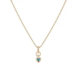 confetti pendant, blue topaz