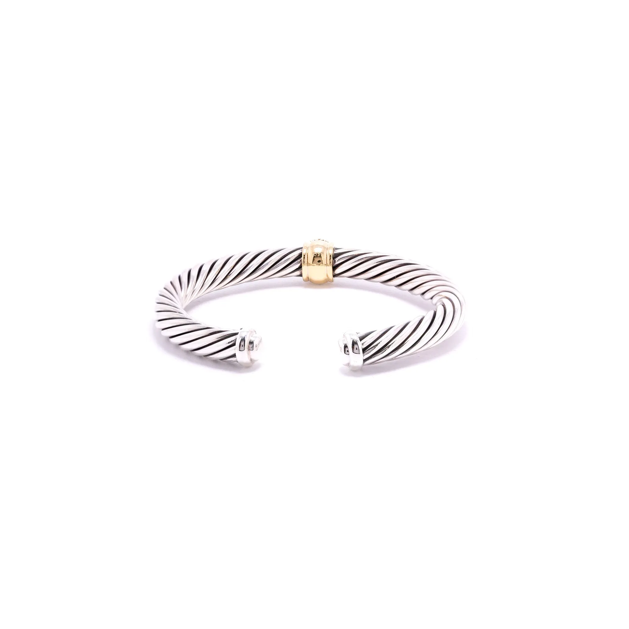 David Yurman Two-Tone Citrine Station Cable Bracelet