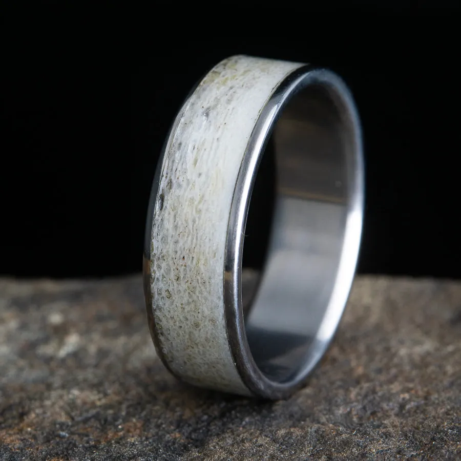 Deer antler inlay ring