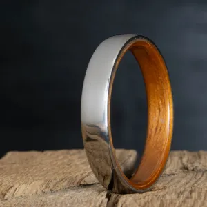 Domed titanium Koa ring