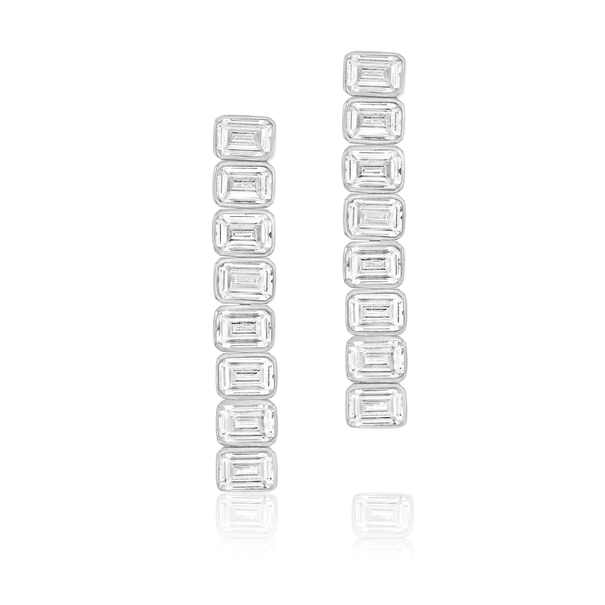 Emerald Bezel-Set Drop Earrings