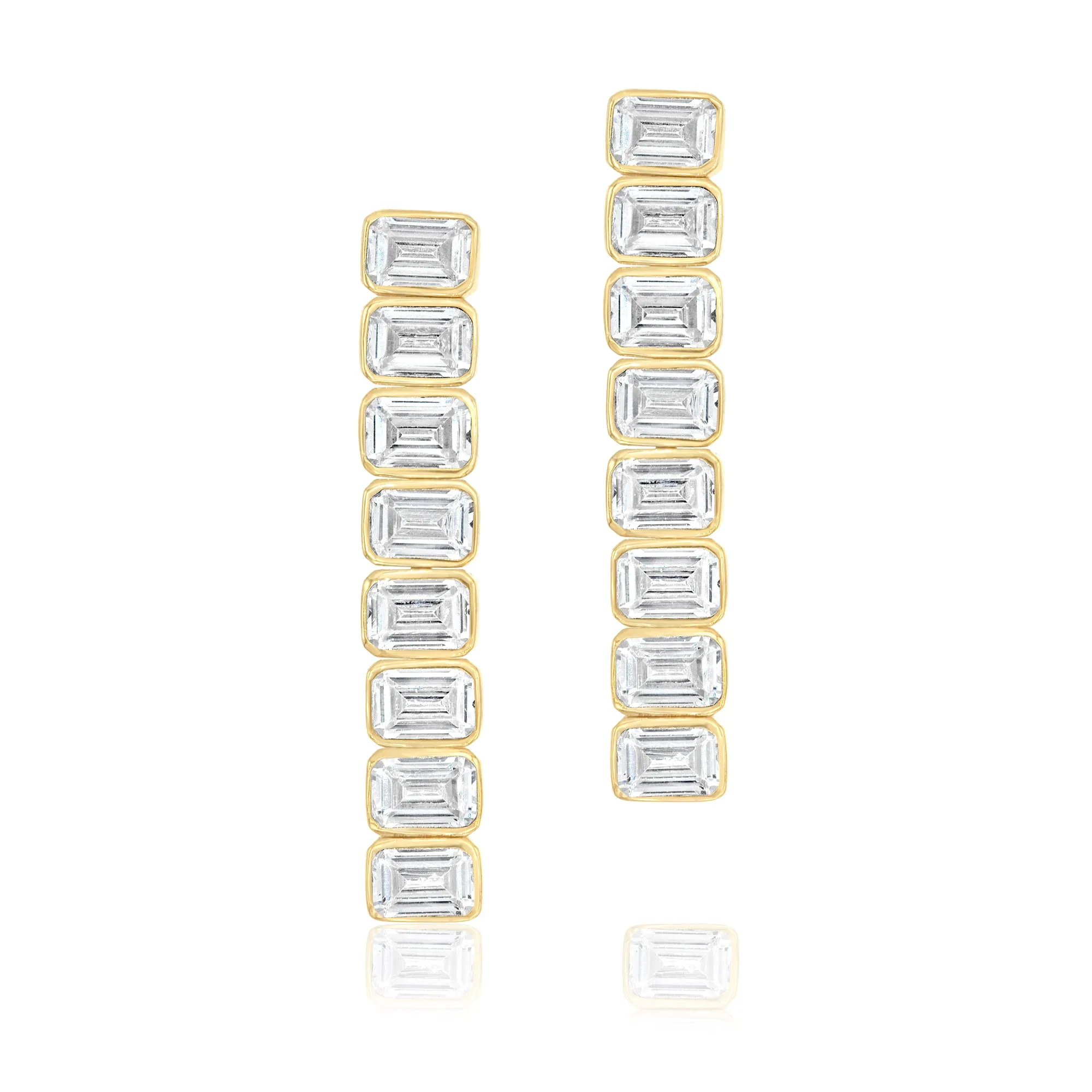 Emerald Bezel-Set Drop Earrings