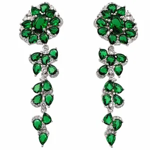 Emerald Flower Statement Earrings