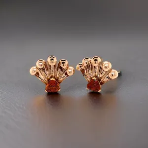 Estate Retro 4.20 cttw Citrine Fan Earrings 12270