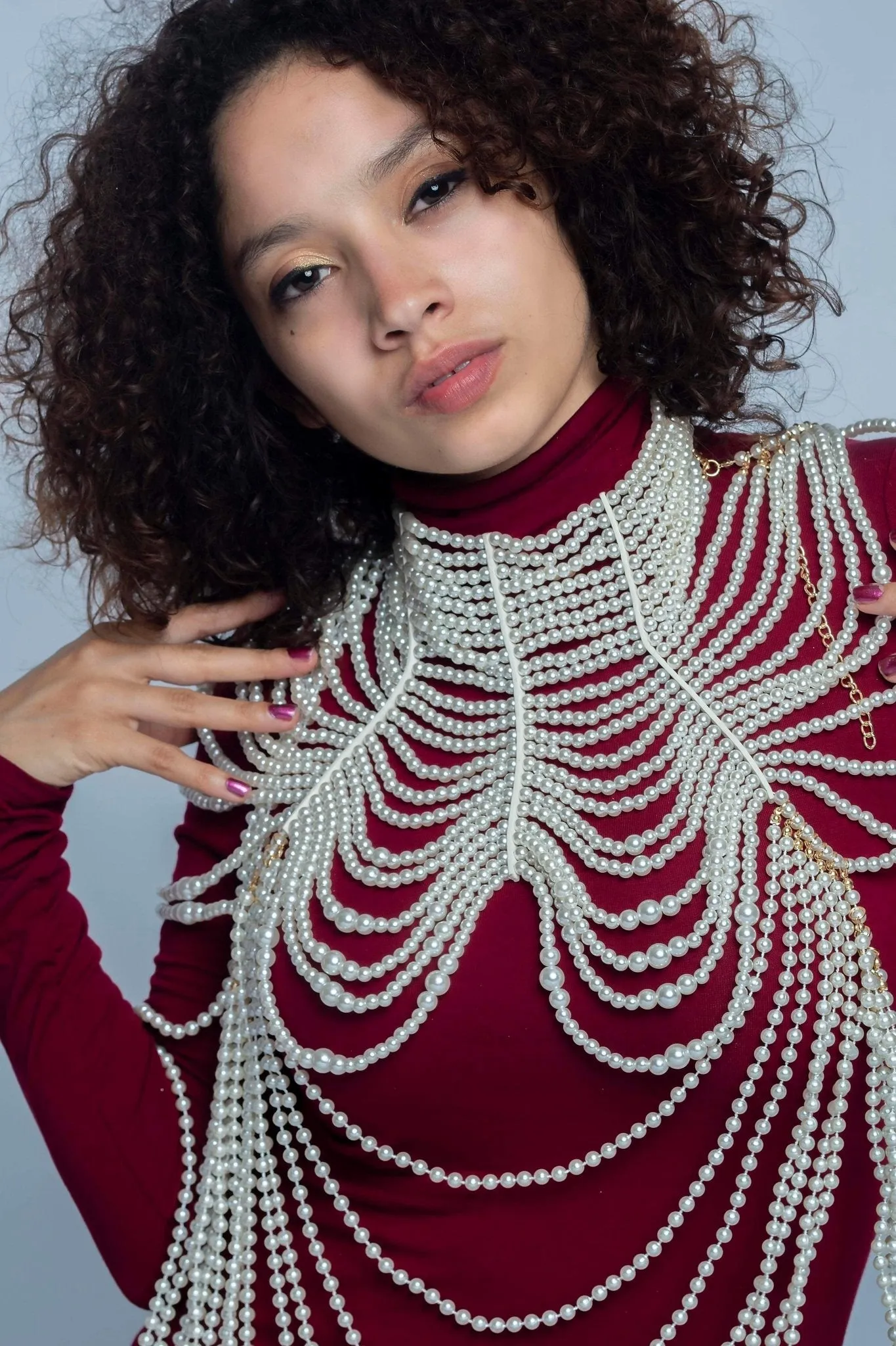 Ethereal Pearl Shawl Necklace
