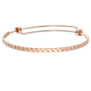 Flat twisted steel wire push-pull adjustable bracelet
