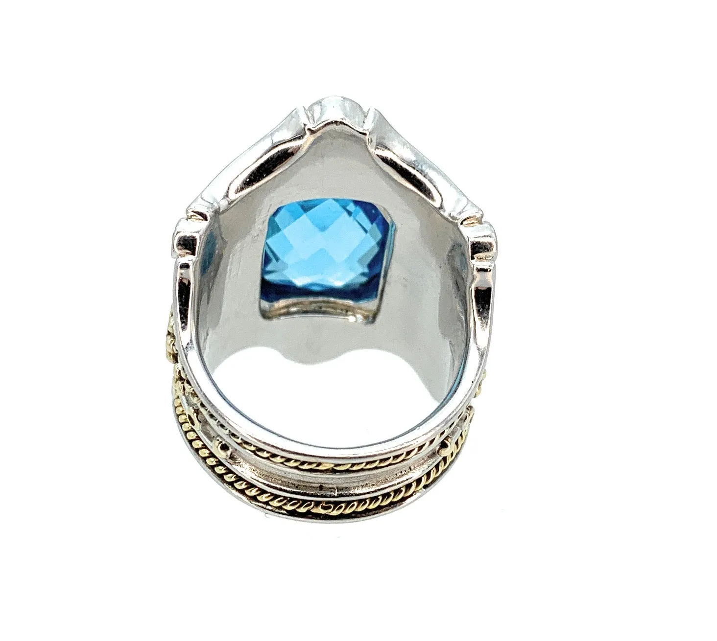 Fred Mak 18K YG, Sterling Silver, & Gemstone Cuff Bracelet & 2 Ring Jewelry Set