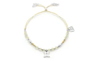 Gemini Zodiac Gemstone Silver Bracelet
