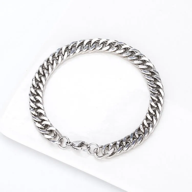Hip Hop Rock Punk Men's and Women's Titanium Steel Simple Chain Bracelet