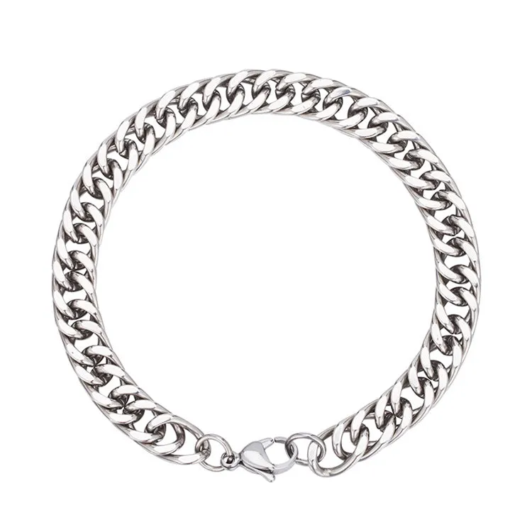 Hip Hop Rock Punk Men's and Women's Titanium Steel Simple Chain Bracelet