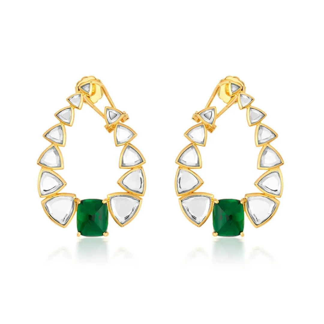 Inayat Mirror & Hydro Emerald Statement Earrings