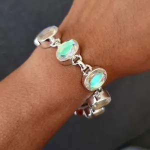 Large Mystic Mercury Mist Topaz Silver Bracelet, FQZBL4