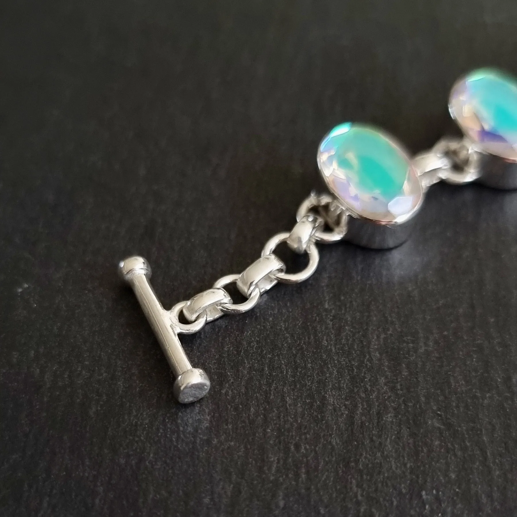 Large Mystic Mercury Mist Topaz Silver Bracelet, FQZBL4
