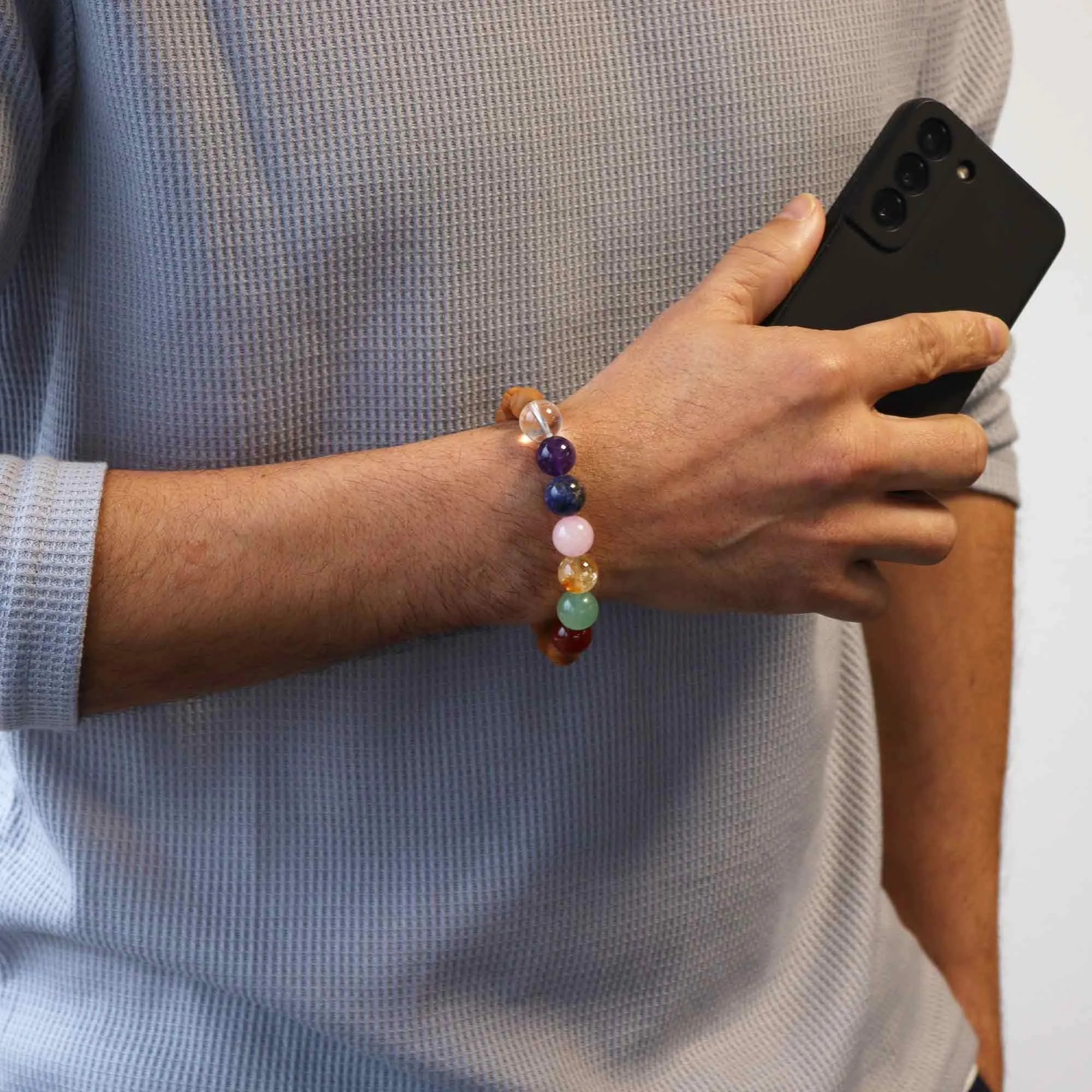 Multi Gemstone Cedarwood Bracelet - 7 Chakra