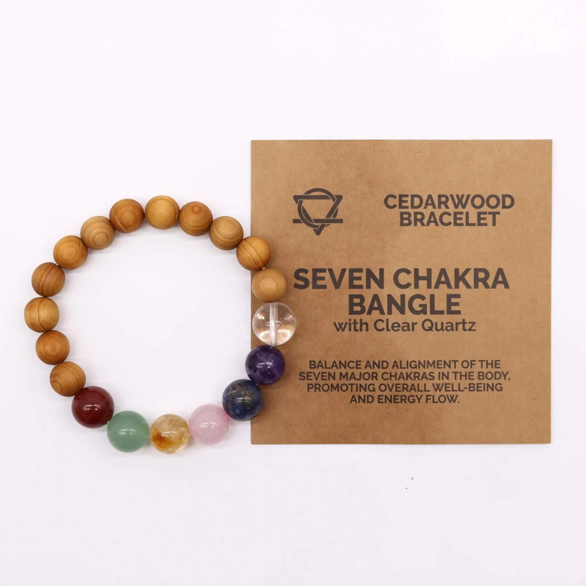 Multi Gemstone Cedarwood Bracelet - 7 Chakra