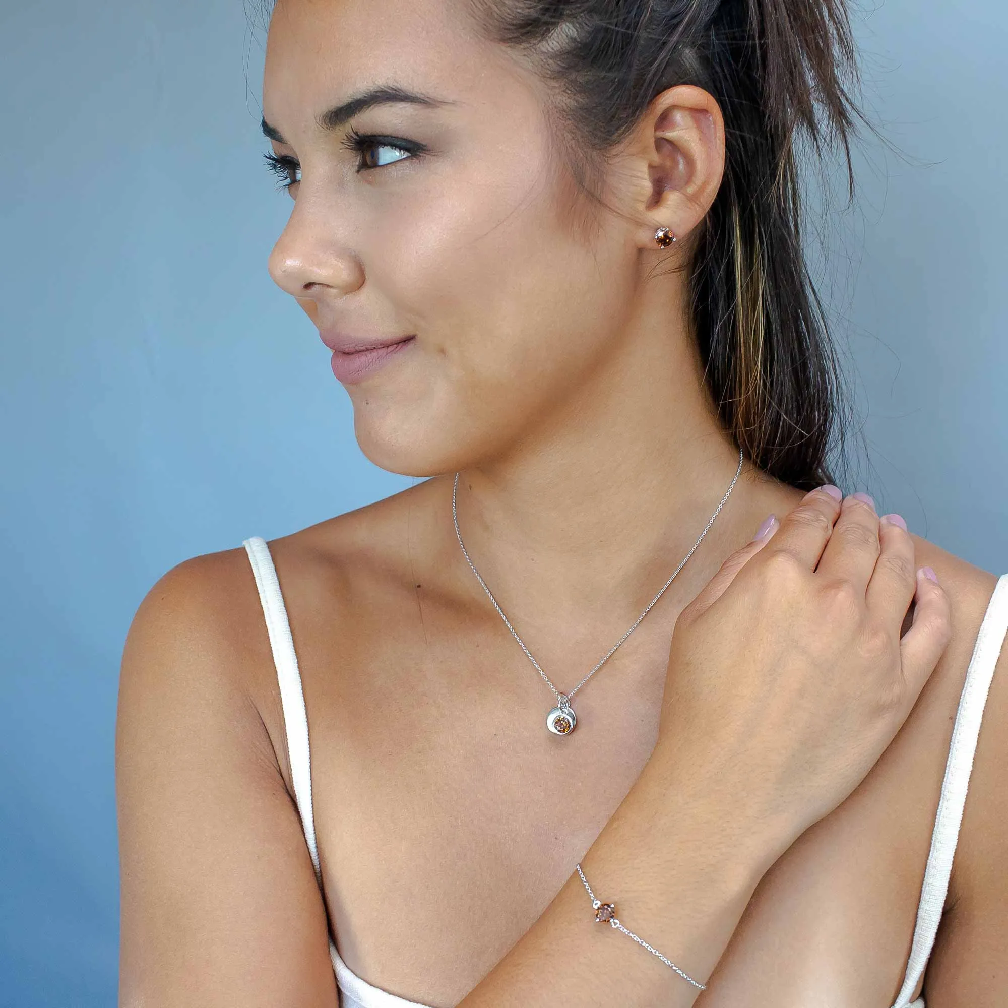 November Birthstone Bracelet - Topaz/Citrine
