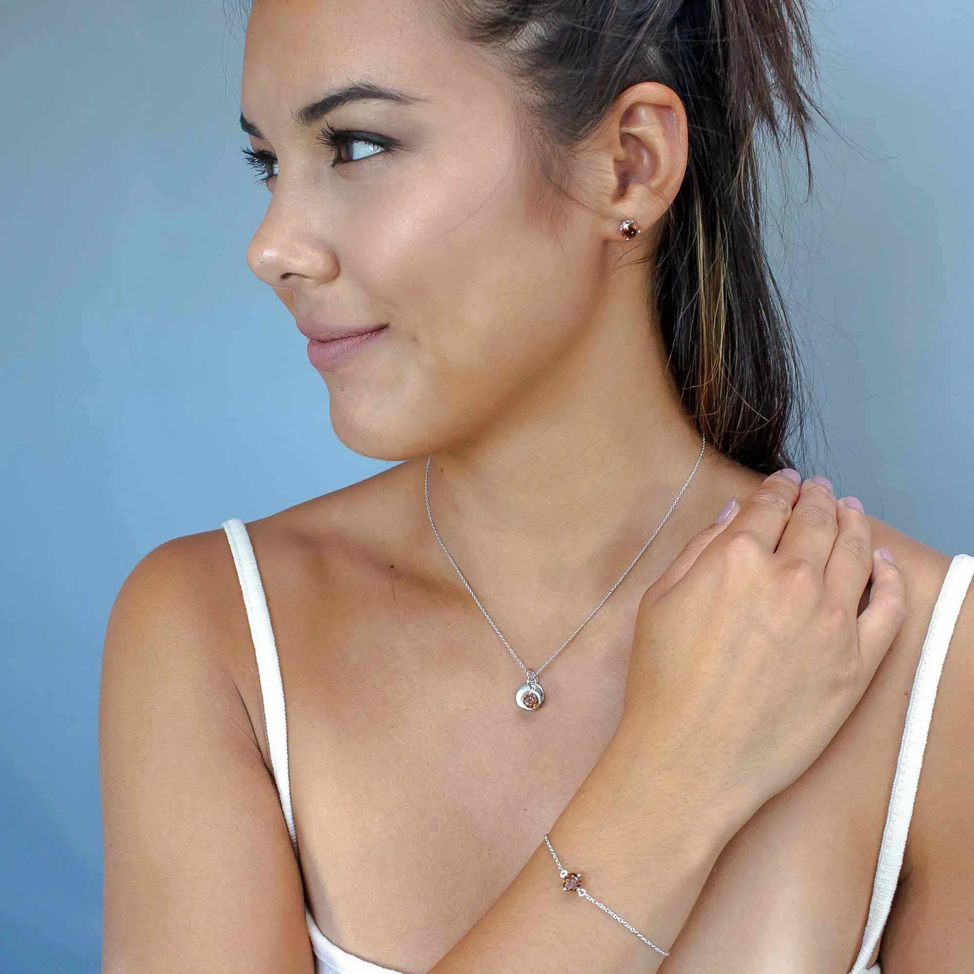 November Birthstone Earrings - Topaz/Citrine