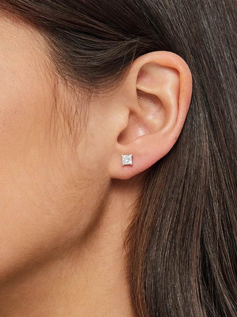 Princess Cut Diamond Earrings
