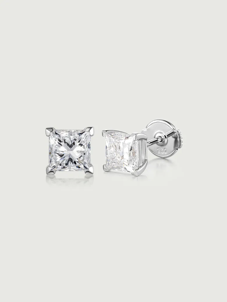 Princess Cut Diamond Earrings