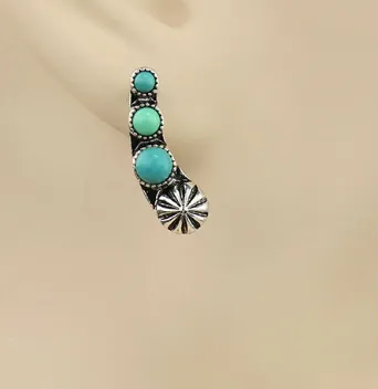 Red/Turquoise Concho Stud Earrings