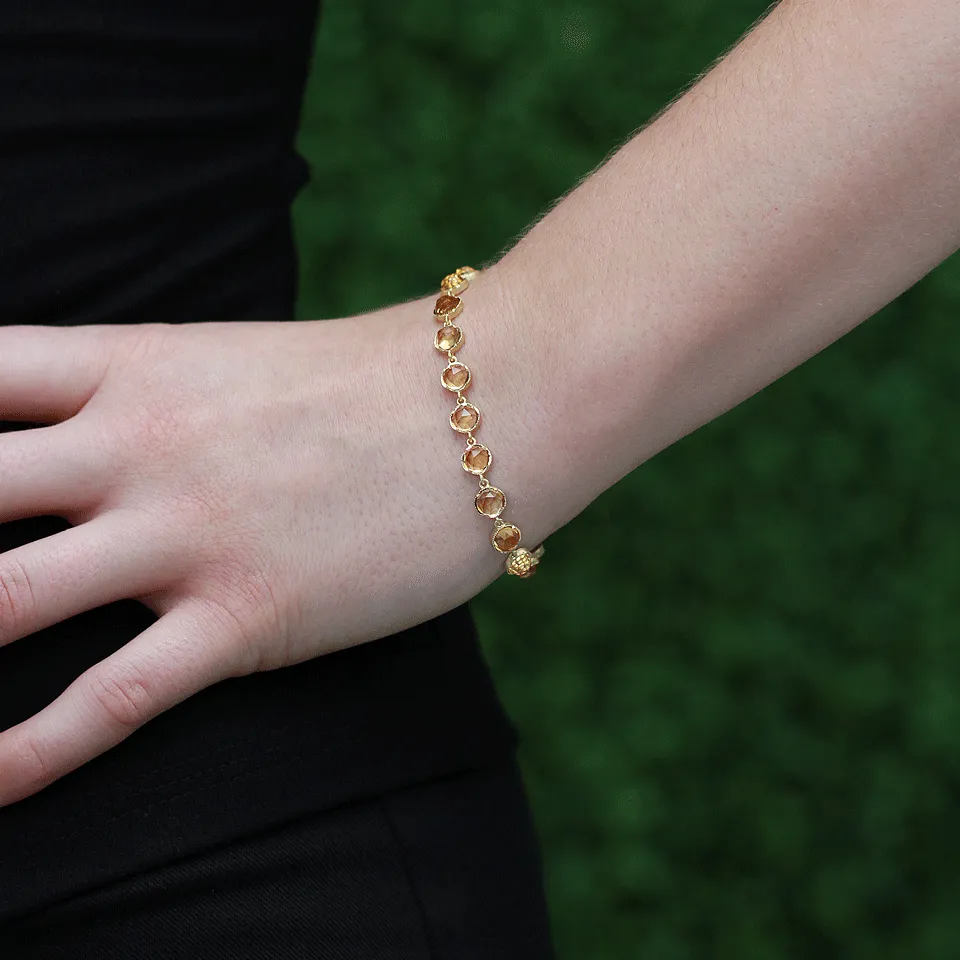 Rose Cut Citrine Bracelet