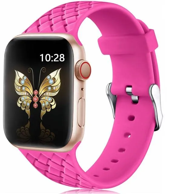 Silicone Strap Series 7 6 5 4 Accessories Woven Pattern Belt Bracelet