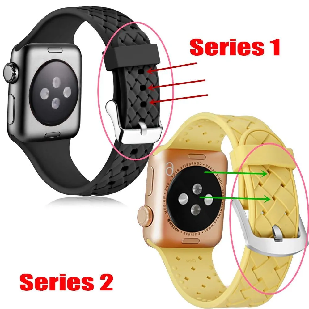 Silicone Strap Series 7 6 5 4 Accessories Woven Pattern Belt Bracelet