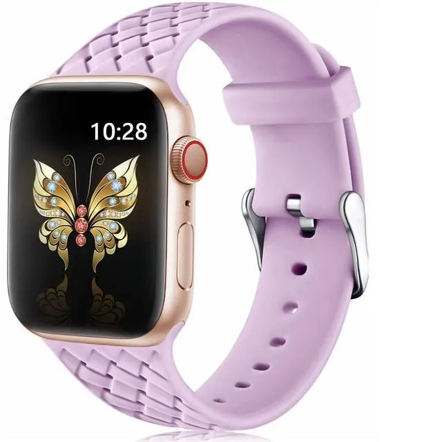 Silicone Strap Series 7 6 5 4 Accessories Woven Pattern Belt Bracelet