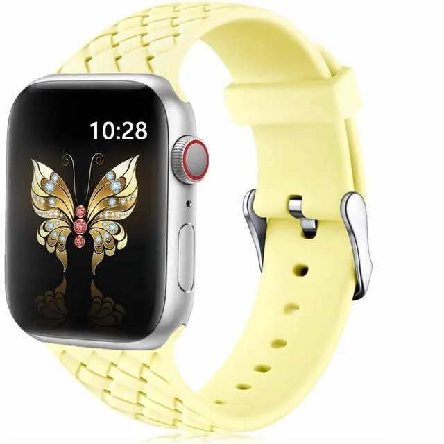 Silicone Strap Series 7 6 5 4 Accessories Woven Pattern Belt Bracelet